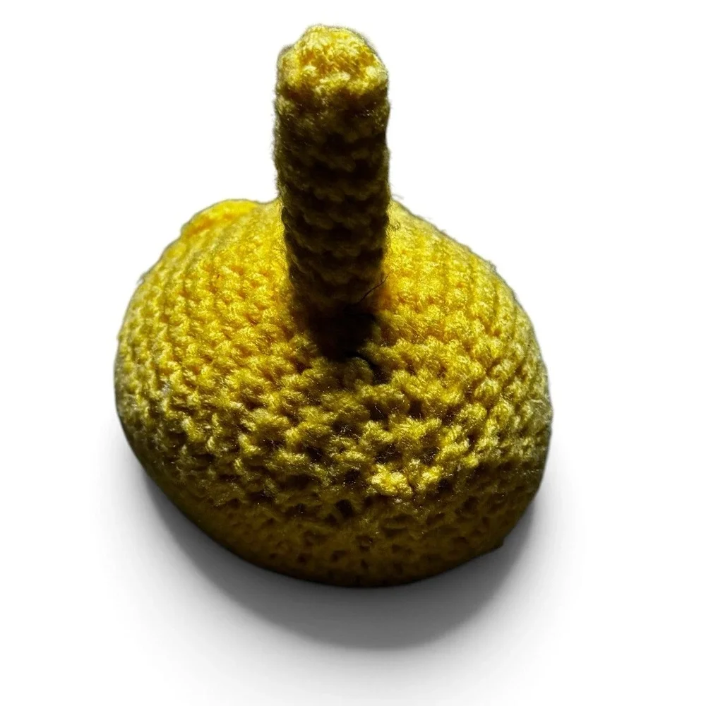 Handmade Yellow Crochet Cat Plush Amigurumi Stuffed Animal Kawaii 5.5